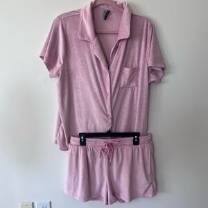 Jaclyn Intimates Pink Heart Pajama Set